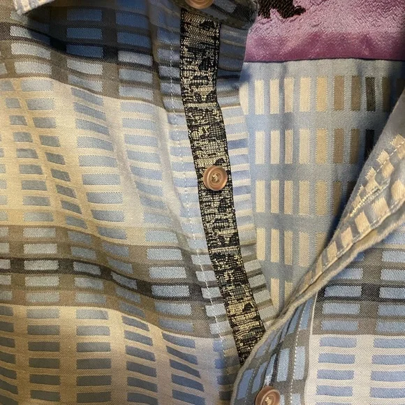 Robert Graham Purple and Blue Embroidered Shirt men’s Medium - Picture 4 of 8